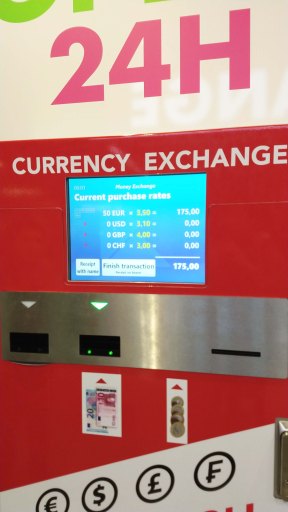 Warsaw Airport money exchange machine